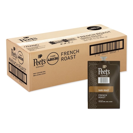 Peets Coffee & Tea FLAVIA Ground Coffee Freshpacks, French Roast, 0.35 oz Freshpack, 76PK LPC00263